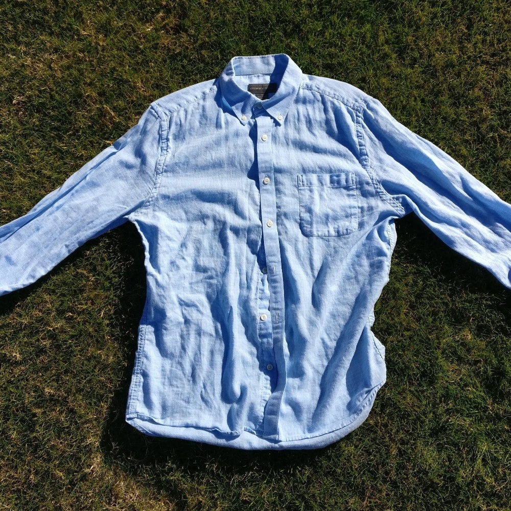 Tricots San Raphael Soft Blue Button Down - Medium